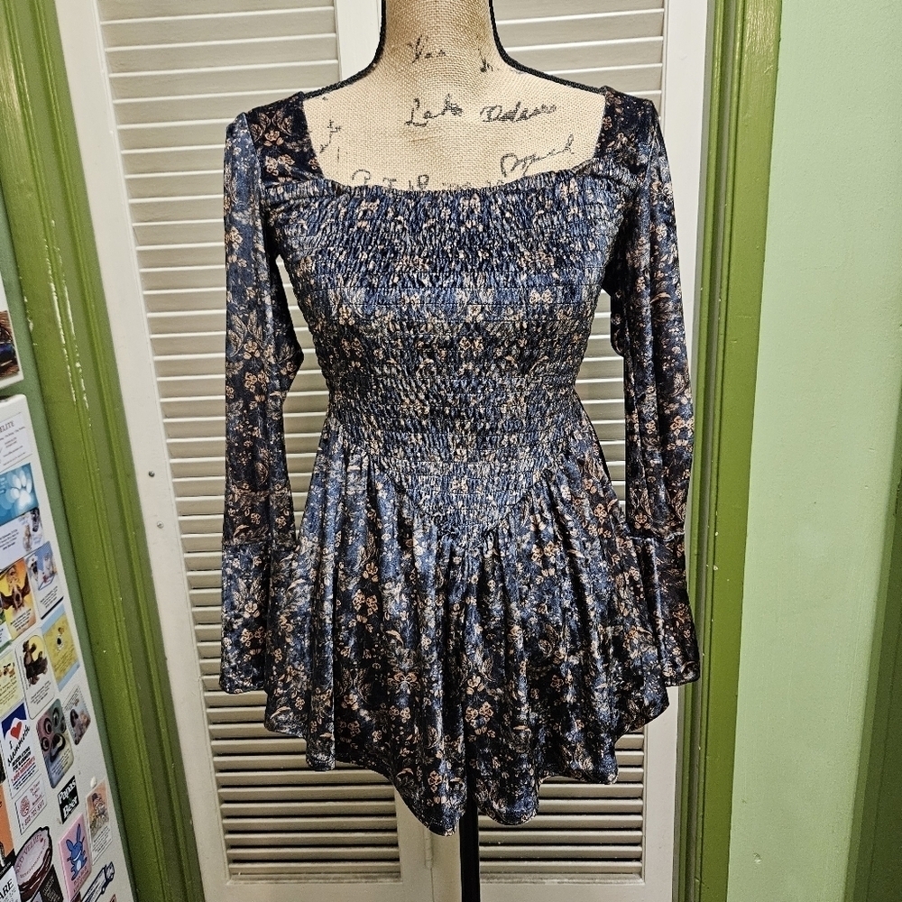 Free People Tightrope Romper Mini Bali Collection Velvet Size XS - Picture 7 of 16